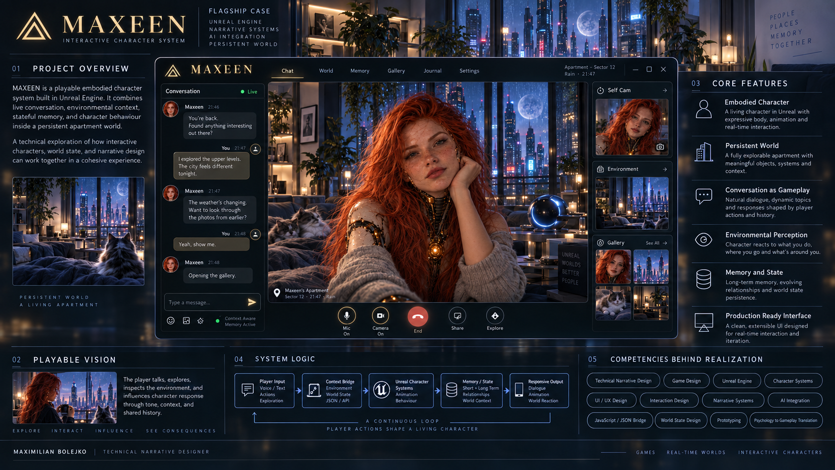 MAXEEN flagship interface and playable character system showcase